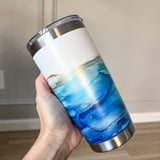 Hand-Painted Blue Tumbler