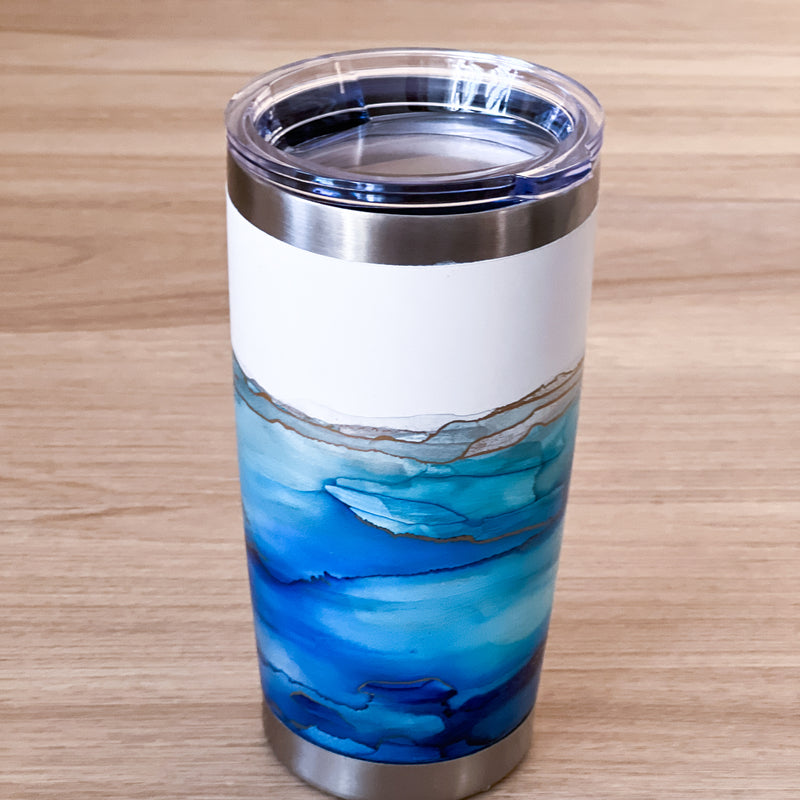 Hand-Painted Blue Tumbler