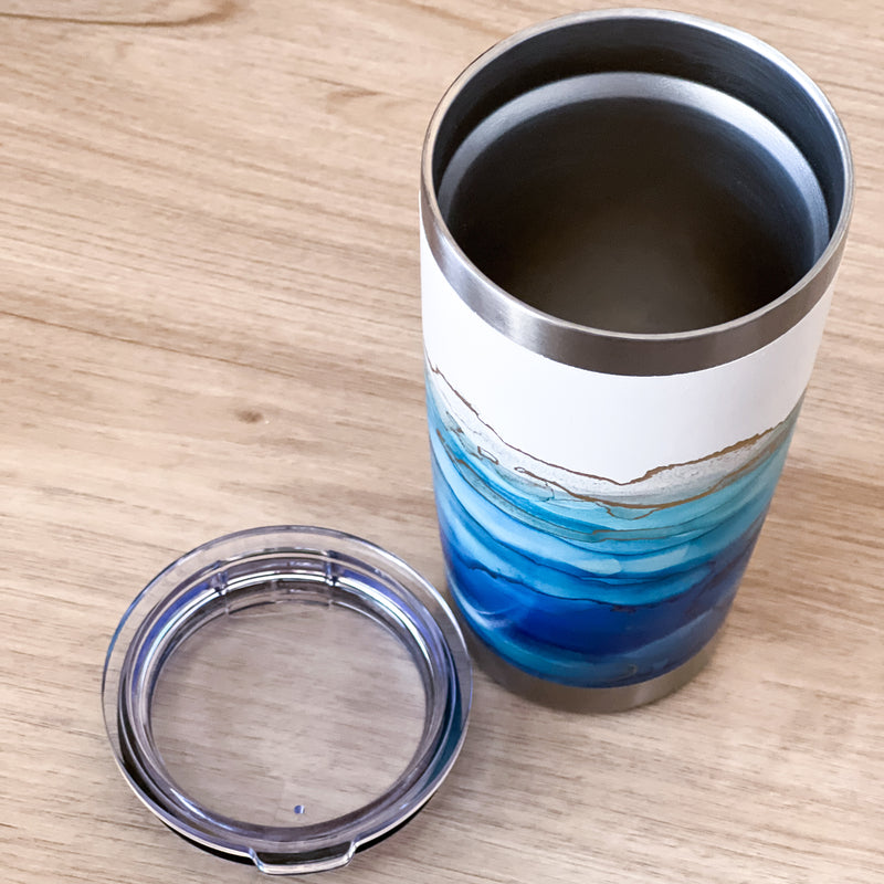 Hand-Painted Blue Tumbler