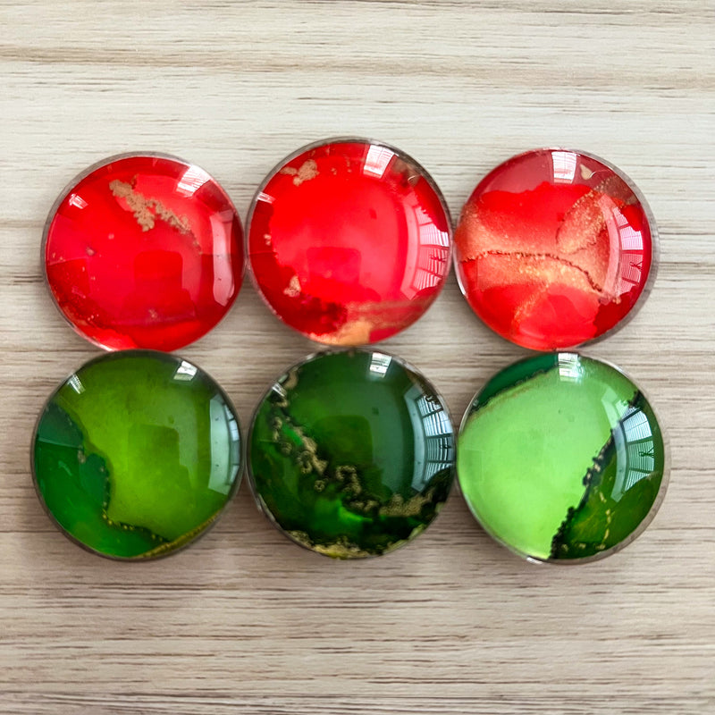 Holiday alcohol ink magnets