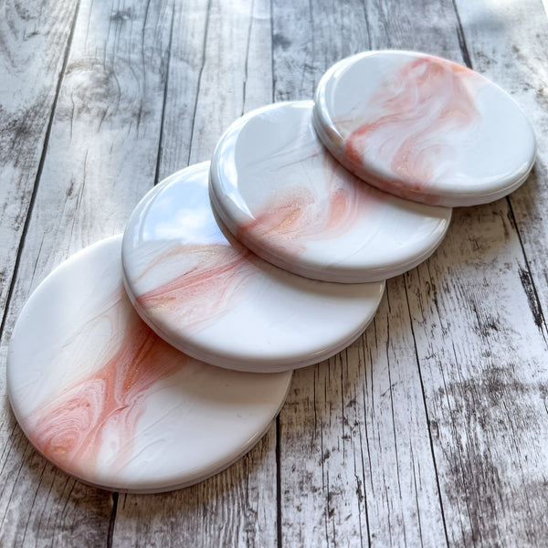 Shimmering Blush Pink Coasters (Set of 4)