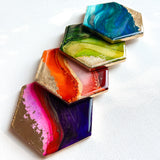 Lisa Marie Resin and Alcohol Ink Coasters