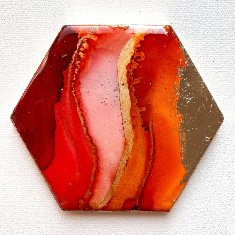 Lisa Marie Resin and Alcohol Ink Coasters