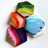 Lisa Marie Resin and Alcohol Ink Coasters