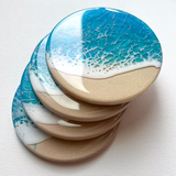 Blue & Turquoise Beach Coasters (Set of 4)