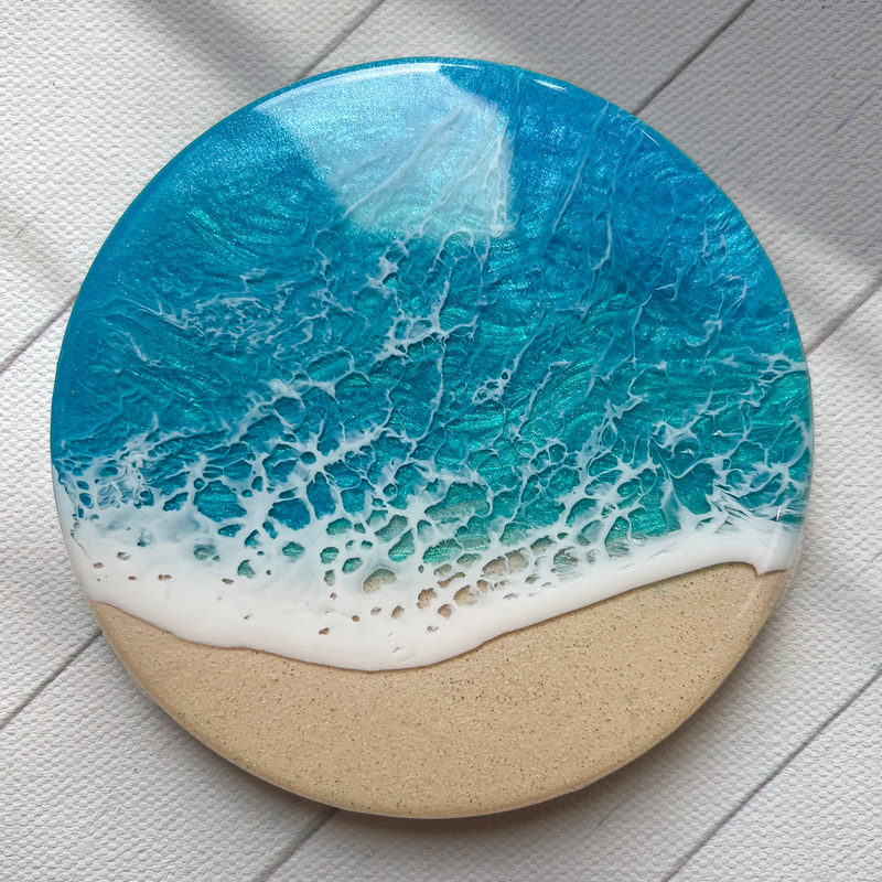 Blue & Turquoise Beach Coasters (Set of 4)