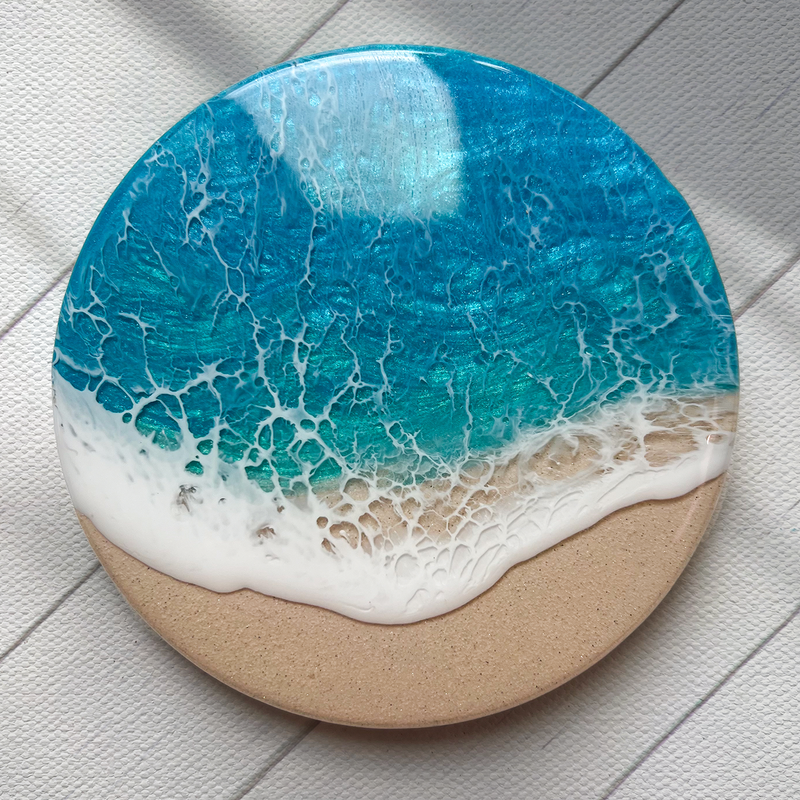 Blue & Turquoise Beach Coasters (Set of 4)