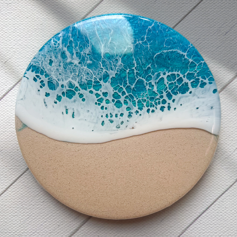 Blue & Turquoise Beach Coasters (Set of 4)