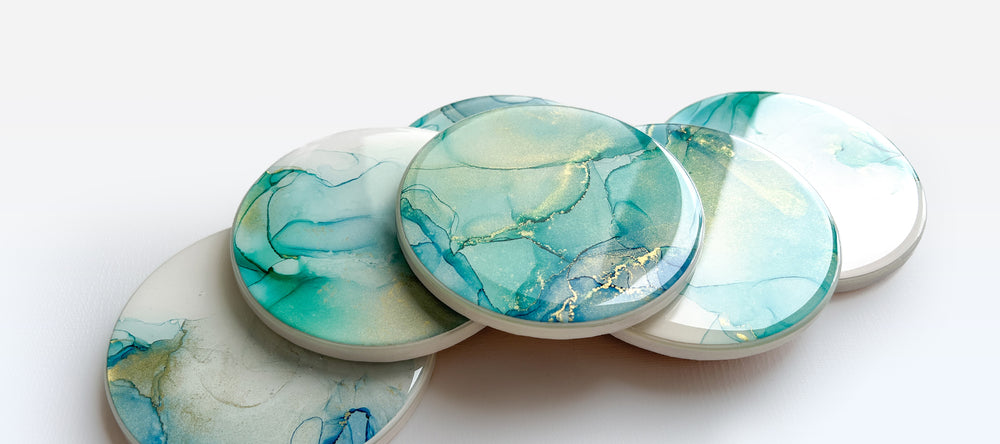 Resin Alcohol Ink Coasters