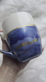 Hand-Painted Ceramic Mug, Colorful Custom Mug, Alcohol Ink Mug