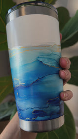 Hand-Painted Blue Tumbler