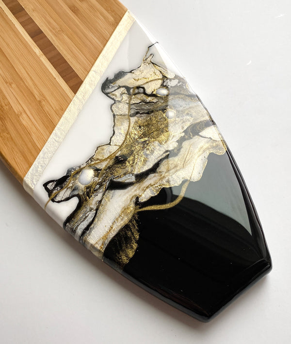 Abstract Painting on Bamboo Surfboard