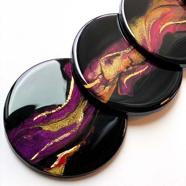 fluid art coaster set