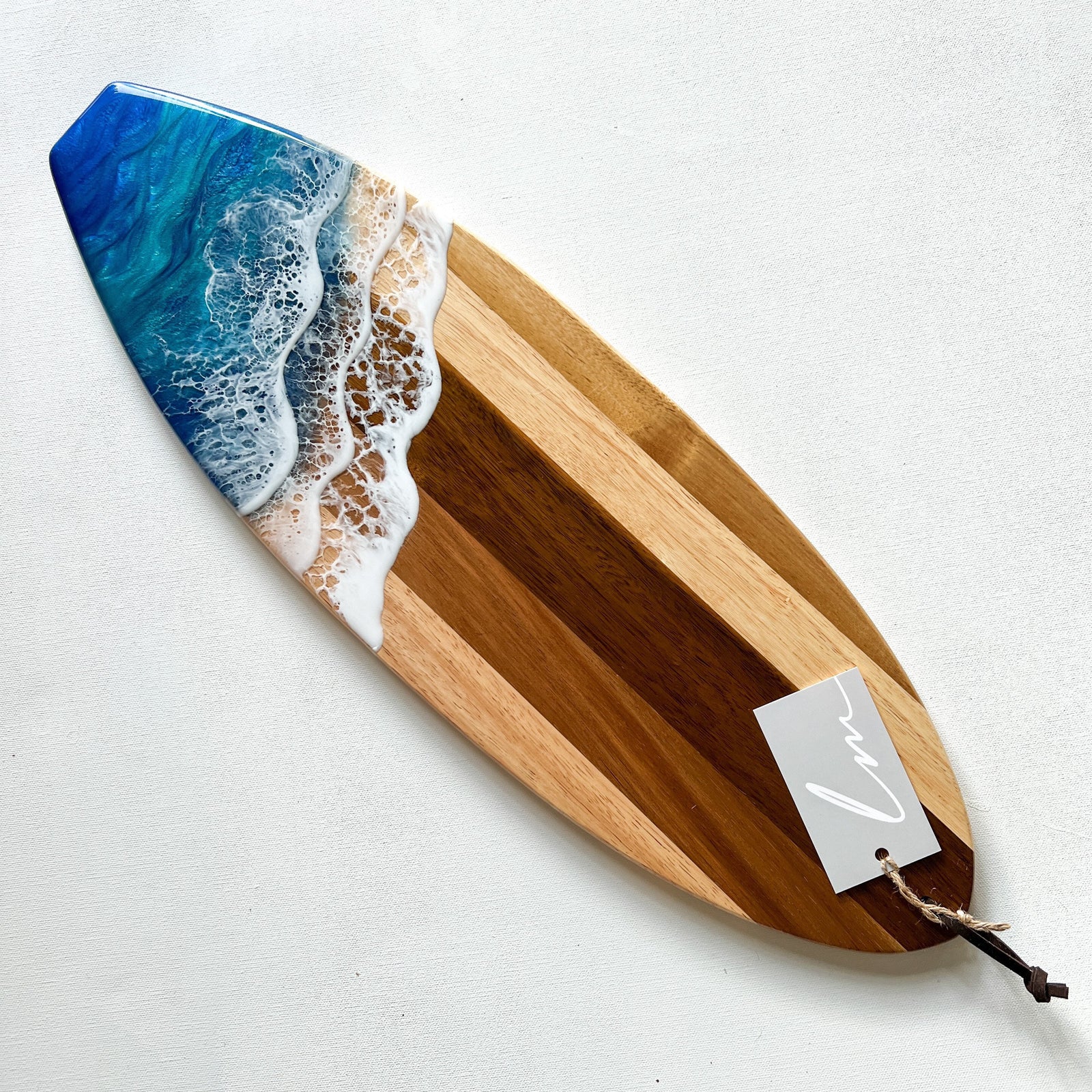 RED OCEAN placca, Legno, Blu, 10 x 10 cm