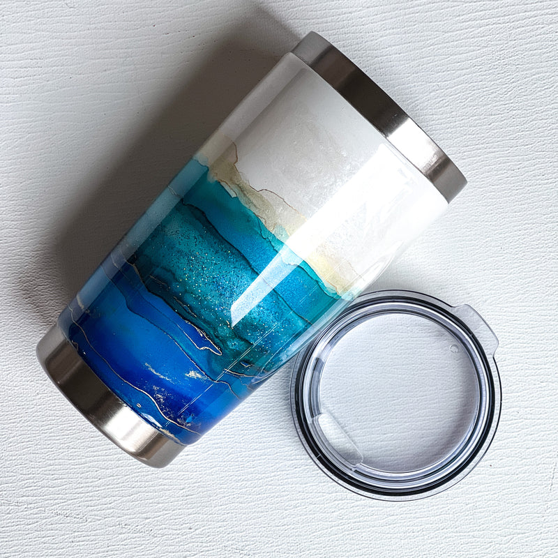 Sparkling Blue and Turquoise Tumbler