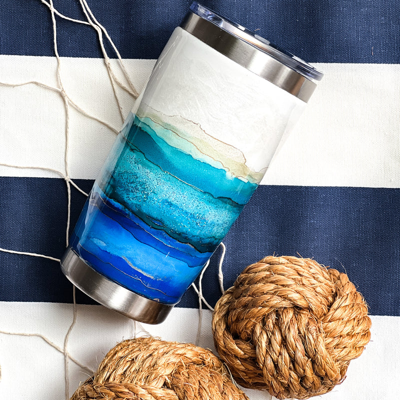 Sparkling Blue and Turquoise Tumbler