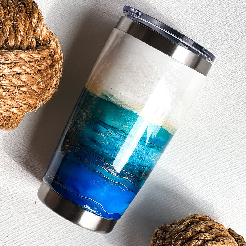 Sparkling Blue and Turquoise Tumbler