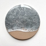 Sparkling Silver Ocean Beach Coasters (Set of 4)