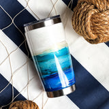 Sparkling Blue and Turquoise Tumbler