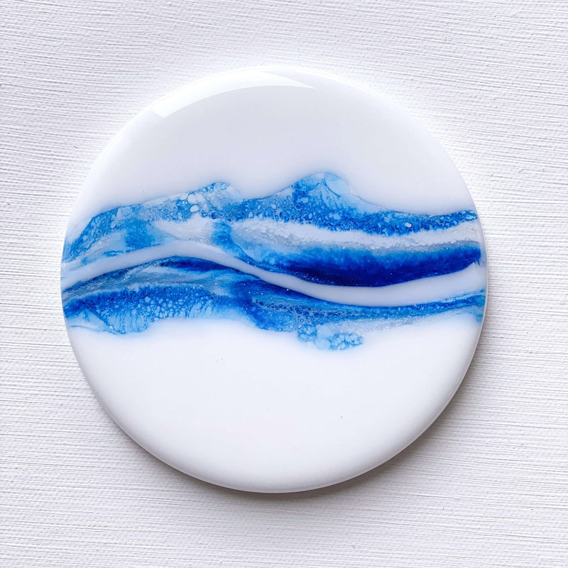 Blue & White Abstract Art Coasters (Set of 2) – Artist Lisa Marie