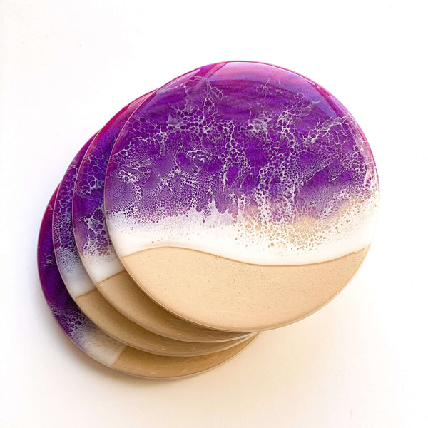 purple ocean coaster gift set