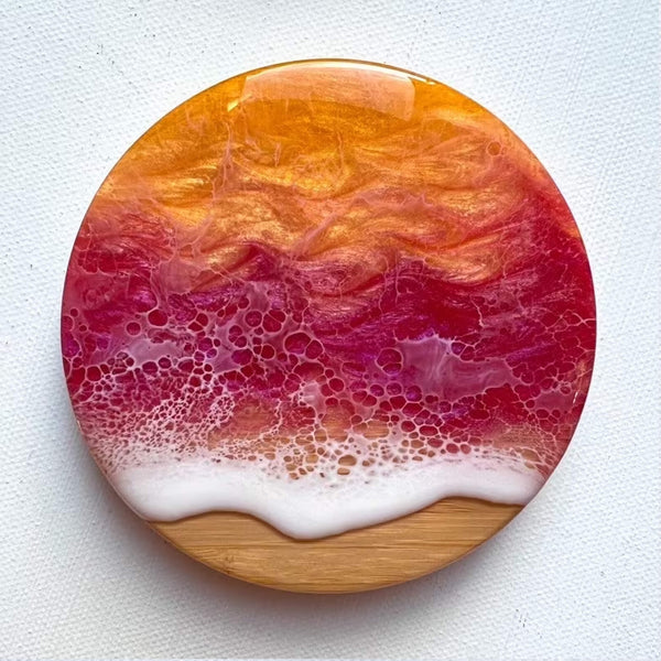 sunset ocean resin magnet